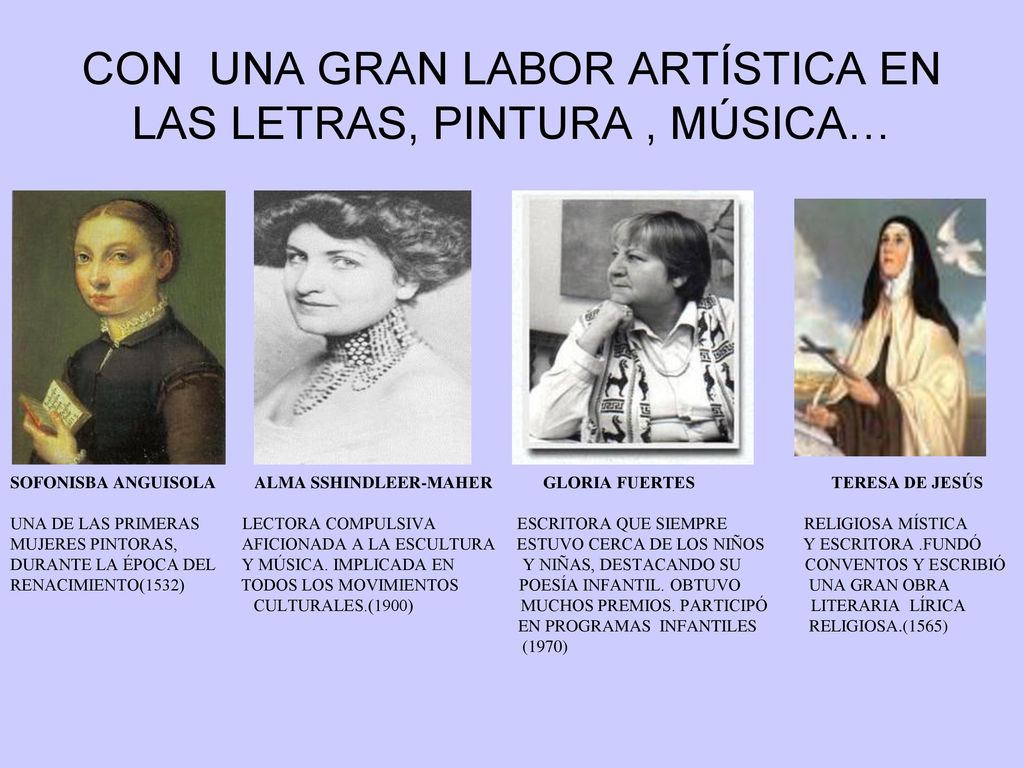 CON UNA GRAN LABOR ARTÍSTICA EN LAS LETRAS, PINTURA , MÚSICA…