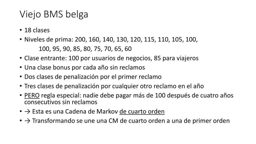 Viejo BMS belga 18 clases. Niveles de prima: 200, 160, 140, 130, 120, 115, 110, 105, 100, 100, 95, 90, 85, 80, 75, 70, 65, 60.