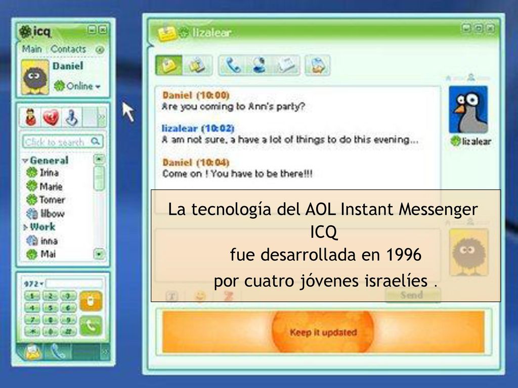 La tecnología del AOL Instant Messenger ICQ fue desarrollada en 1996