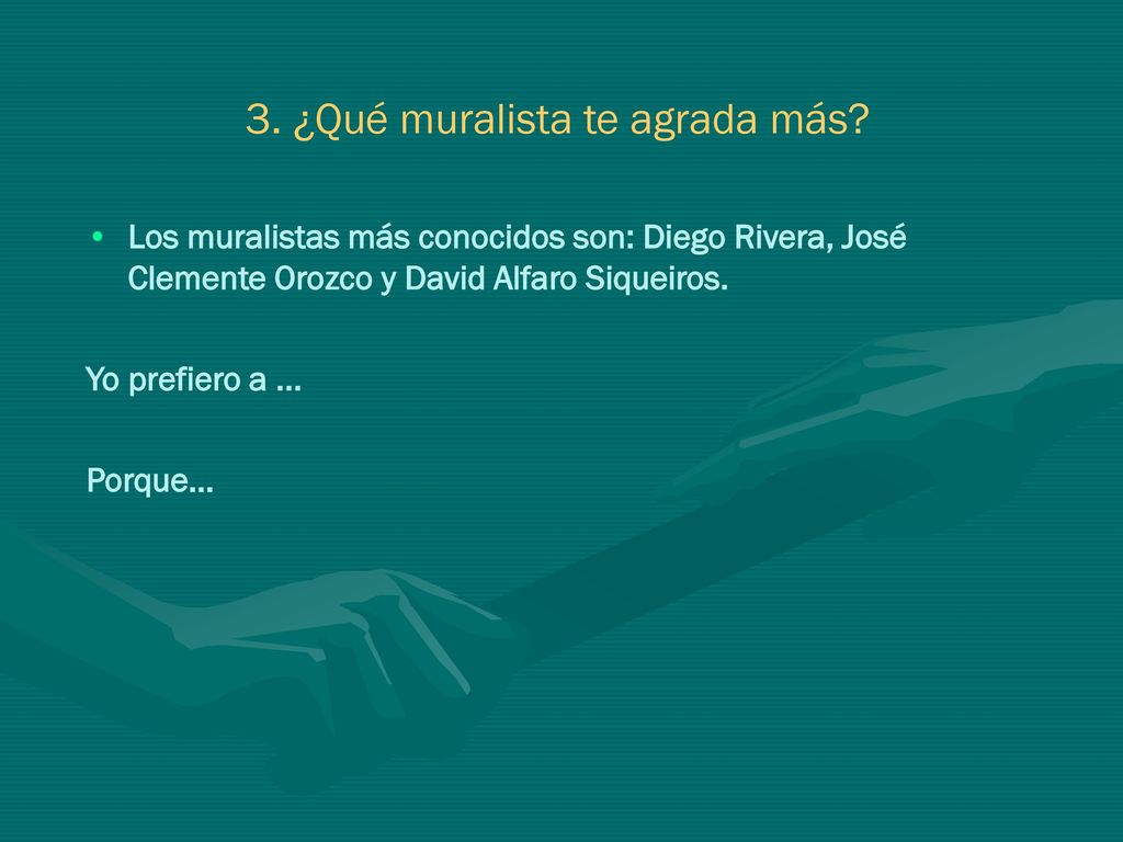 3. ¿Qué muralista te agrada más