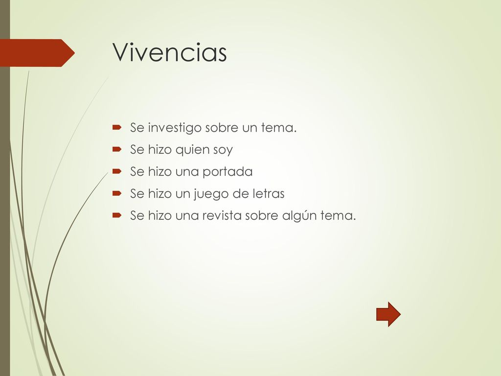 Vivencias Se investigo sobre un tema. Se hizo quien soy