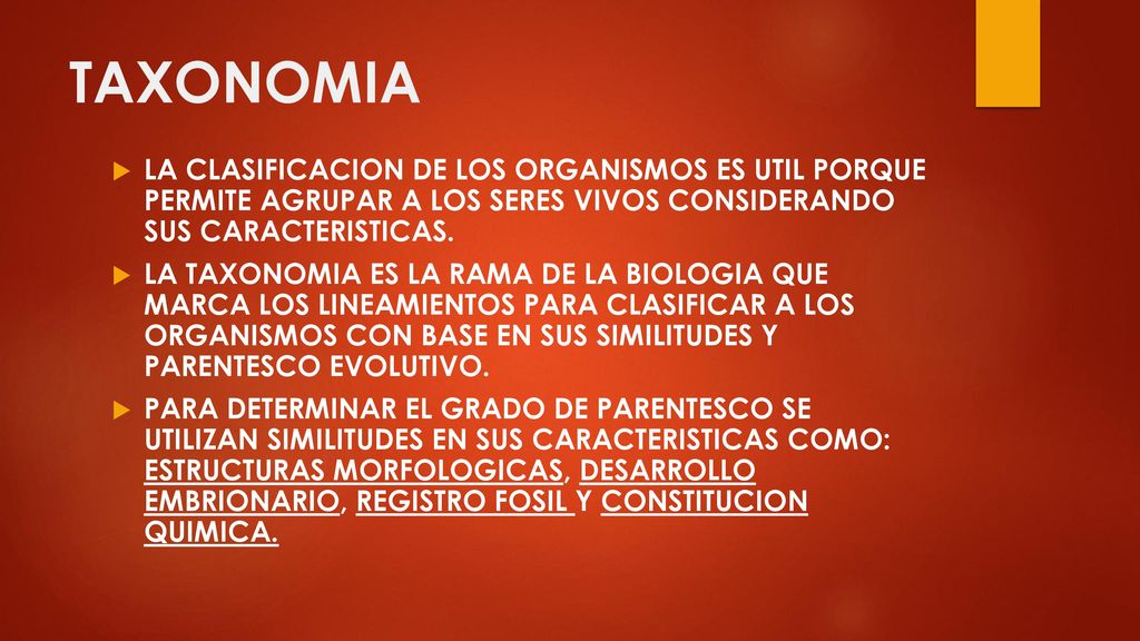 TAXONOMIA LA CLASIFICACION DE LOS ORGANISMOS ES UTIL PORQUE PERMITE AGRUPAR A LOS SERES VIVOS CONSIDERANDO SUS CARACTERISTICAS.
