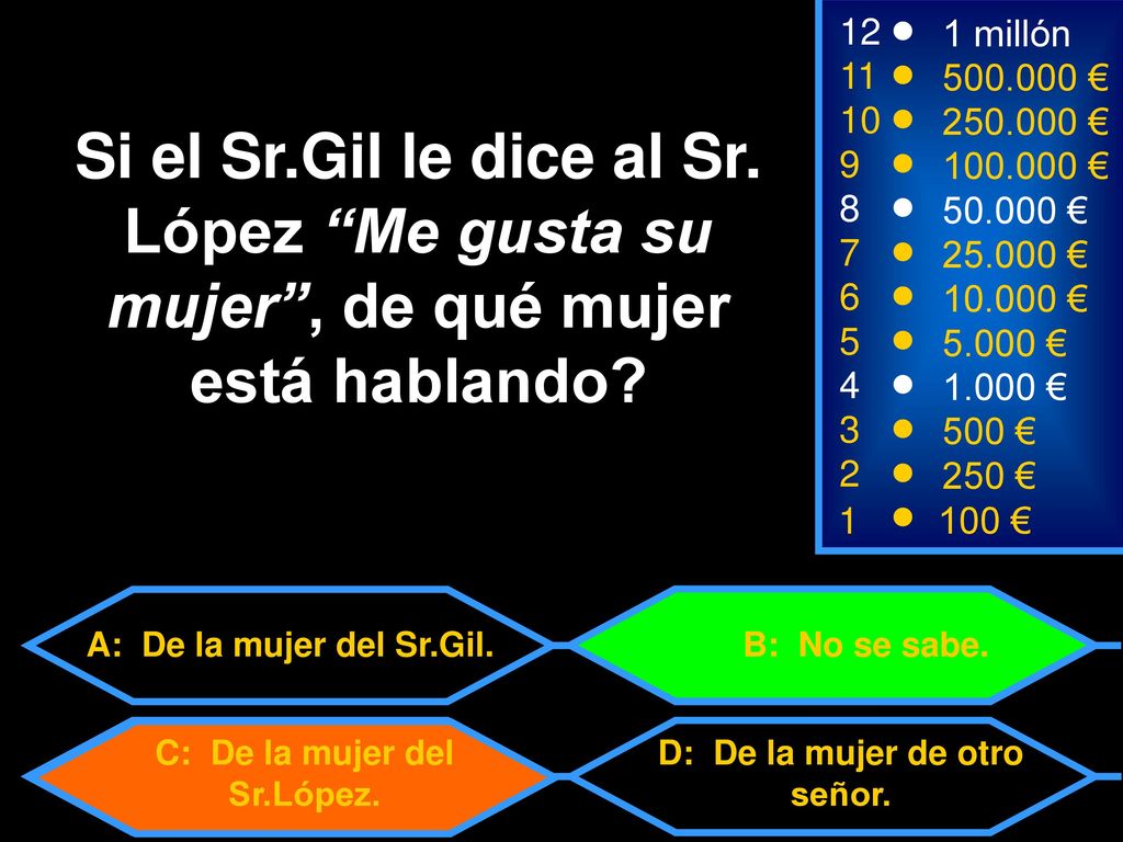 C: De la mujer del Sr.López. D: De la mujer de otro señor.