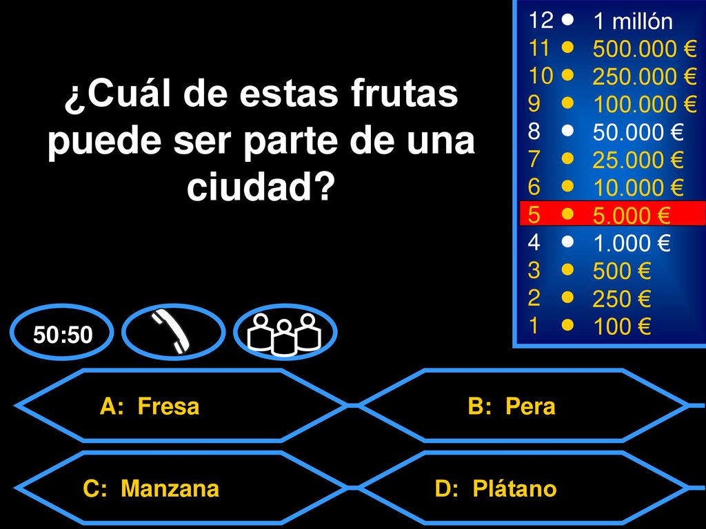 ¿Cuál de estas frutas puede ser parte de una ciudad