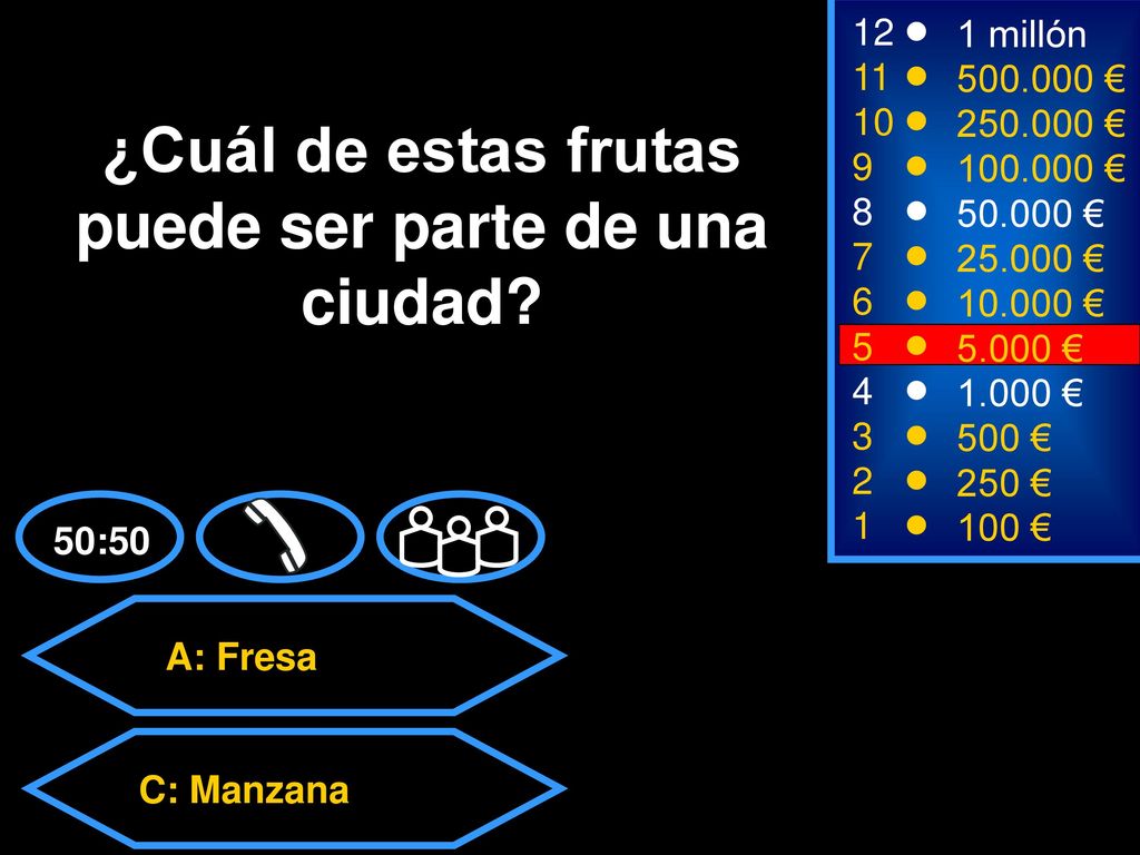 ¿Cuál de estas frutas puede ser parte de una ciudad