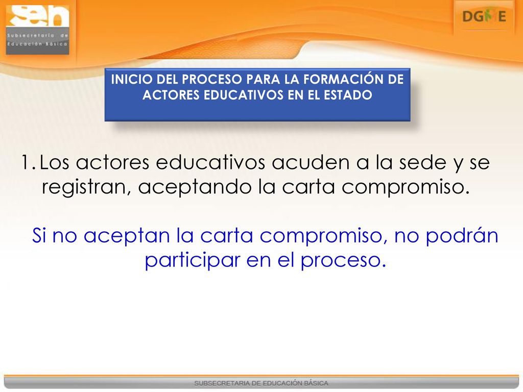 Si no aceptan la carta compromiso, no podrán participar en el proceso.