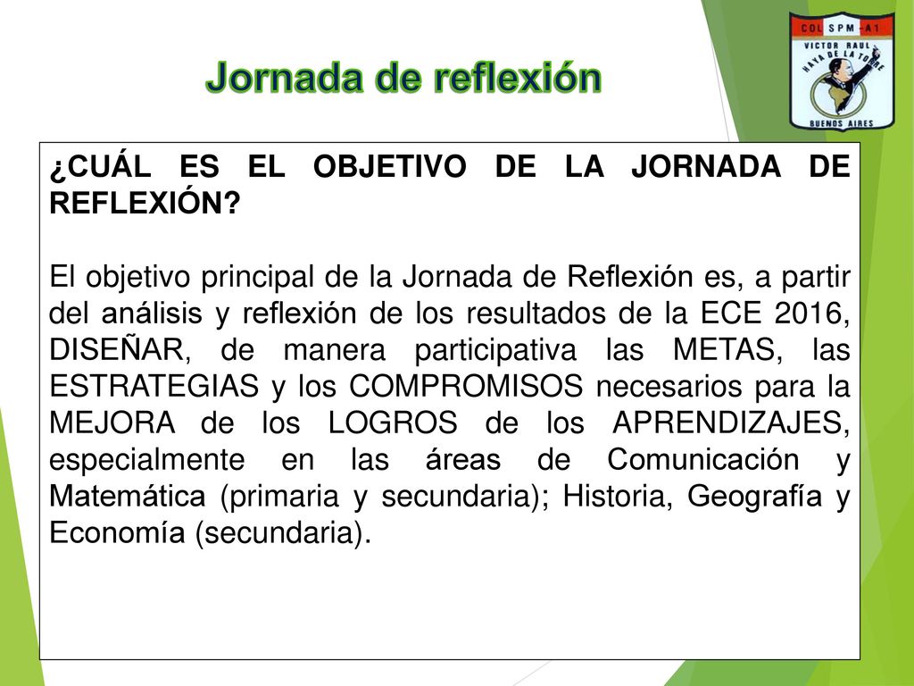 Jornada de reflexión ¿CUÁL ES EL OBJETIVO DE LA JORNADA DE REFLEXIÓN