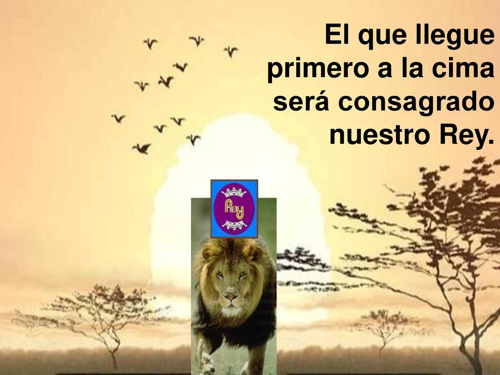 El que llegue primero a la cima será consagrado nuestro Rey.