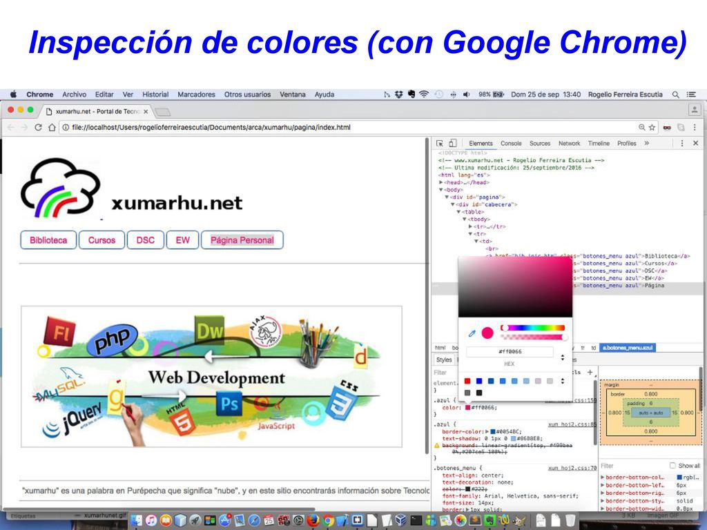 Inspección de colores (con Google Chrome)