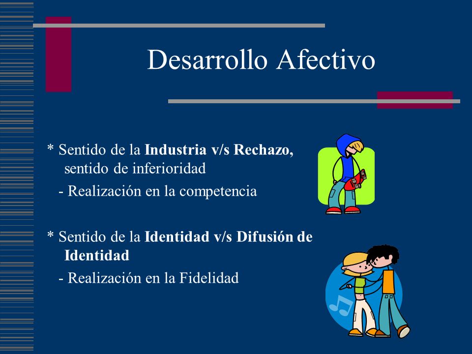 Desarrollo Afectivo * Sentido de la Industria v/s Rechazo, sentido de inferioridad. - Realización en la competencia.
