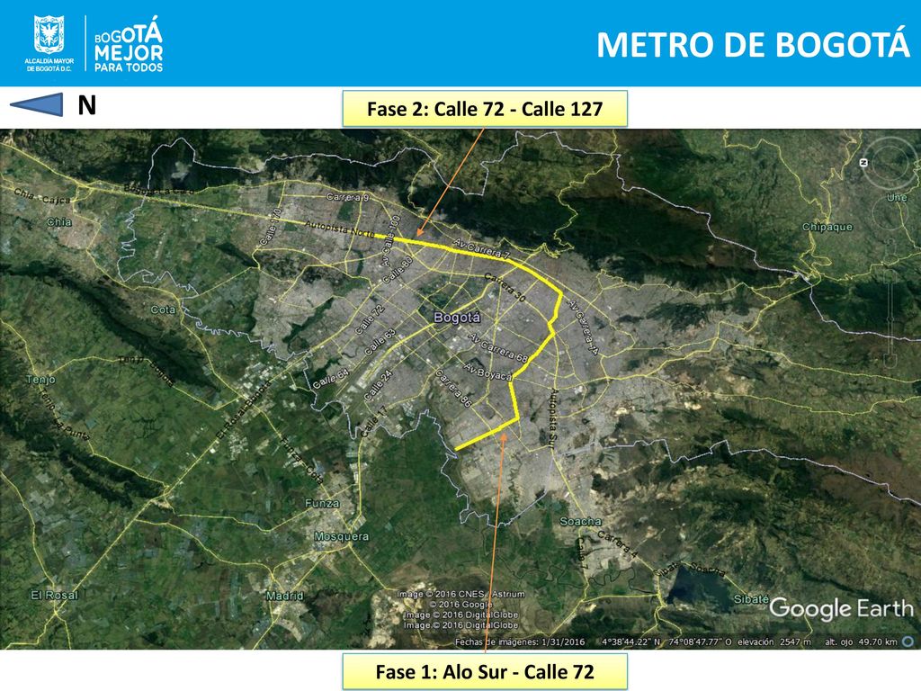 METRO DE BOGOTÁ N Fase 2: Calle 72 - Calle 127