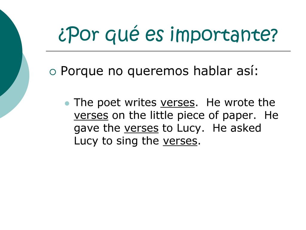 ¿Por qué es importante Porque no queremos hablar así: