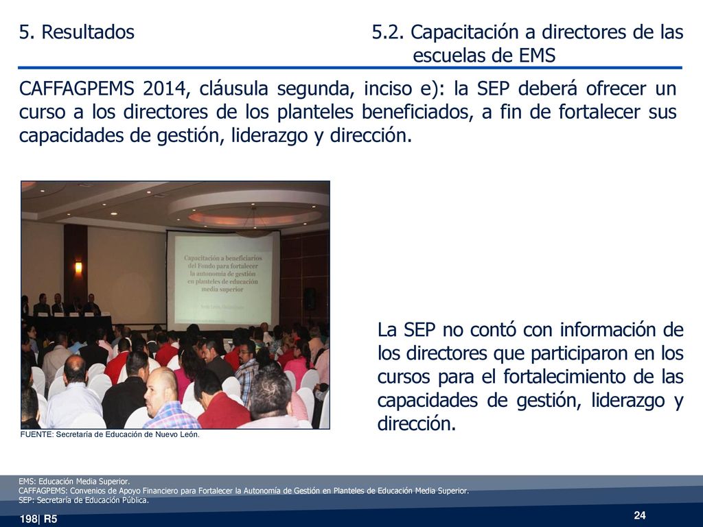 5. Resultados 5.2. Capacitación a directores de las escuelas de EMS