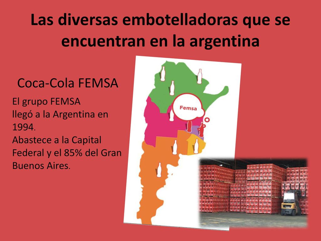 Las diversas embotelladoras que se encuentran en la argentina