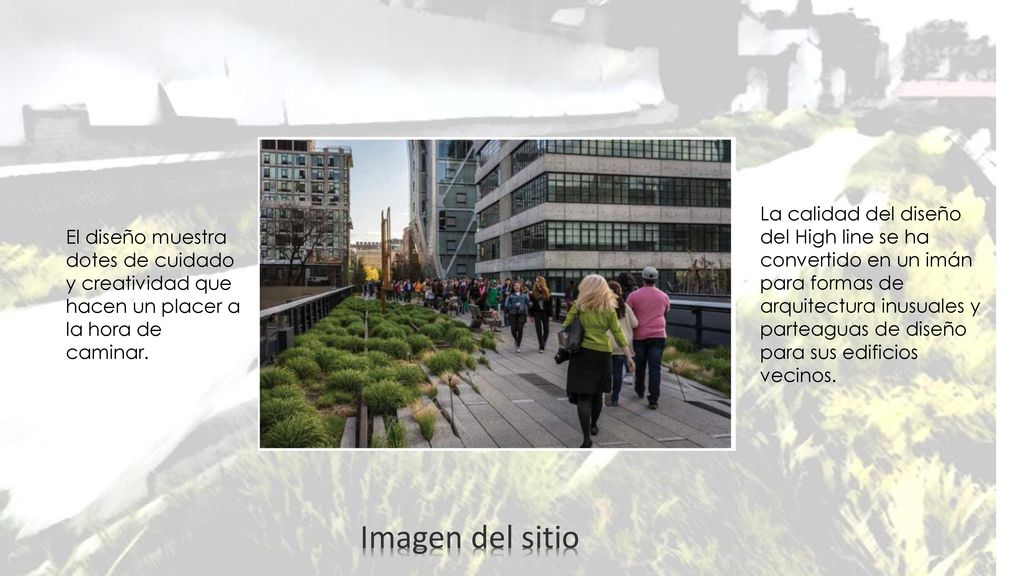 La calidad del diseño del High line se ha convertido en un imán para formas de arquitectura inusuales y parteaguas de diseño para sus edificios vecinos.