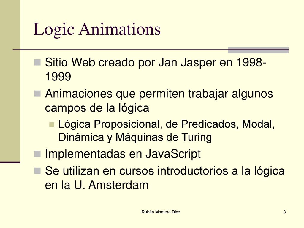 Logic Animations Sitio Web creado por Jan Jasper en