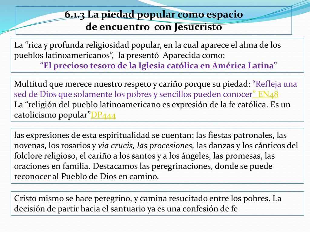 6.1.3 La piedad popular como espacio de encuentro con Jesucristo