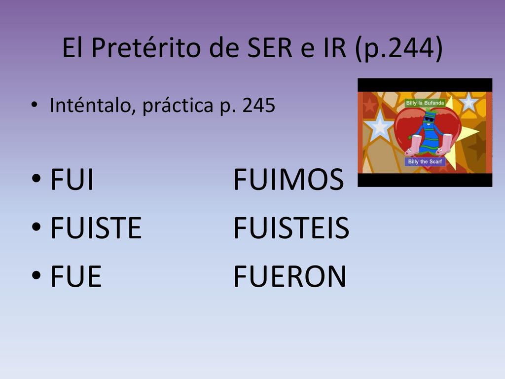El pretérito en contexto ¿Qué significa / Escribe tu propio ejemplo