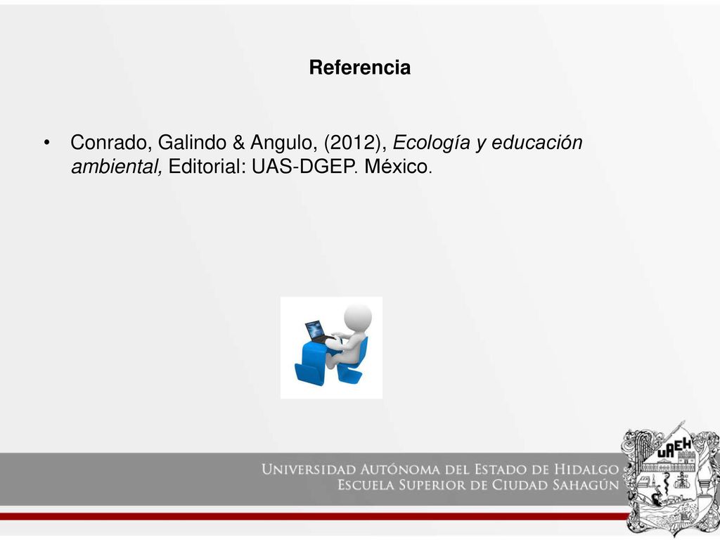 Referencia Conrado, Galindo & Angulo, (2012), Ecología y educación ambiental, Editorial: UAS-DGEP.