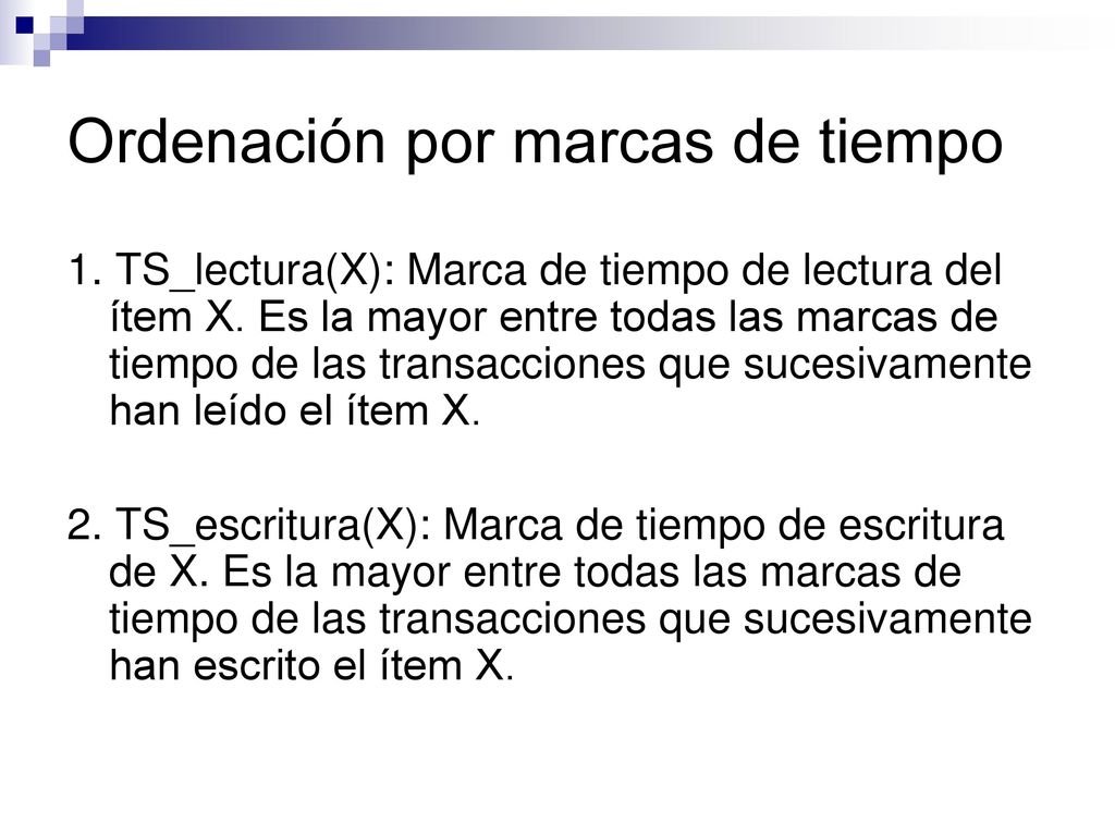 Ordenación por marcas de tiempo
