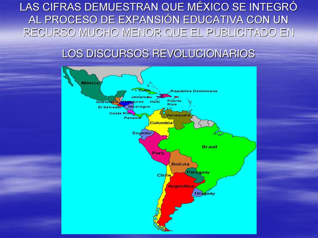 LAS CIFRAS DEMUESTRAN QUE MÉXICO SE INTEGRÓ AL PROCESO DE EXPANSIÓN EDUCATIVA CON UN RECURSO MUCHO MENOR QUE EL PUBLICITADO EN LOS DISCURSOS REVOLUCIONARIOS
