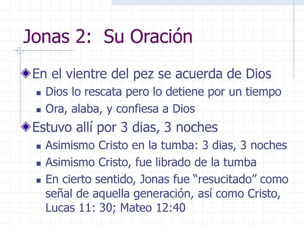 Jonas 2: Su Oración En el vientre del pez se acuerda de Dios