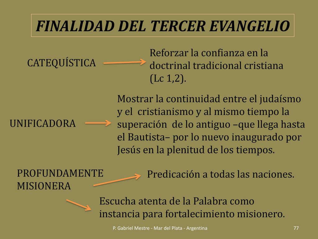 FINALIDAD DEL TERCER EVANGELIO