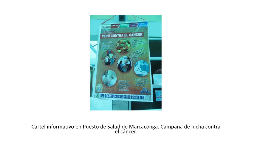 Cartel informativo en Puesto de Salud de Marcaconga