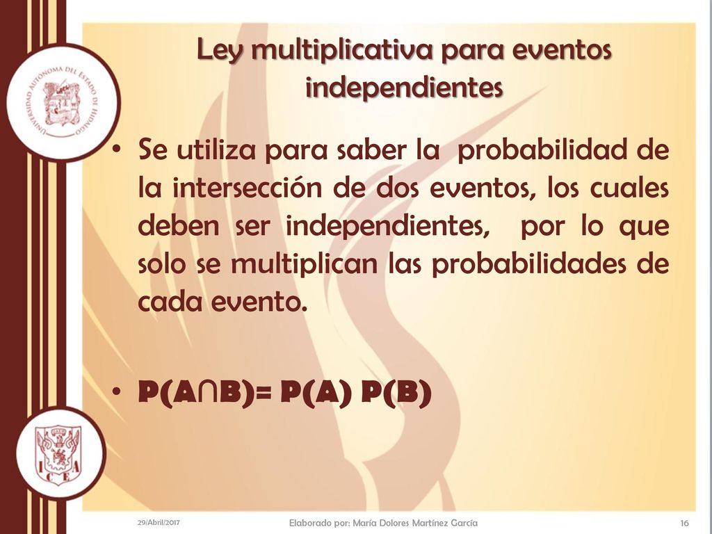 Ley multiplicativa para eventos independientes