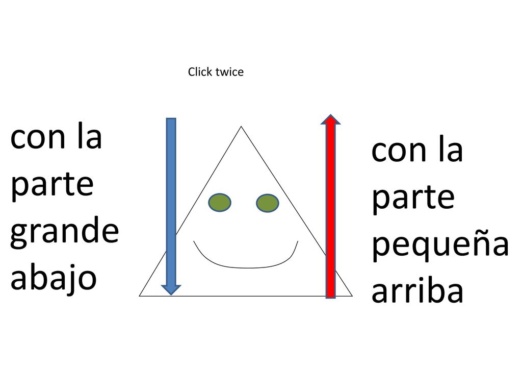 Click twice con la parte grande abajo con la parte pequeña arriba