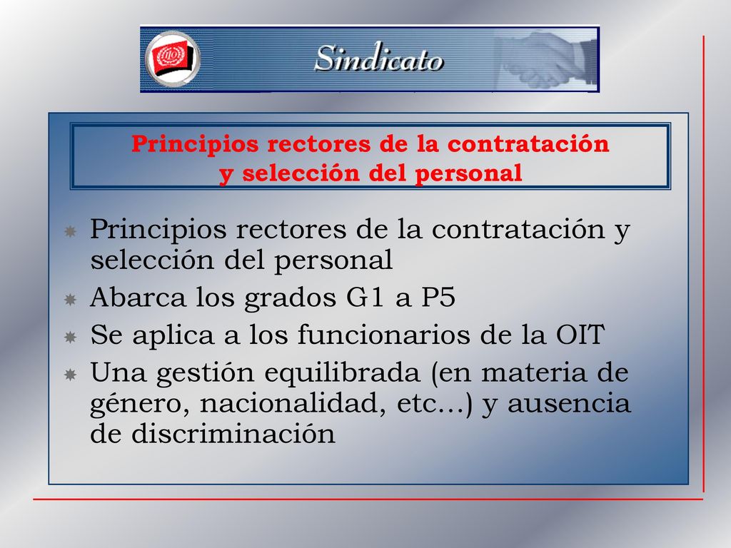 Principios rectores de la contratación y selección del personal