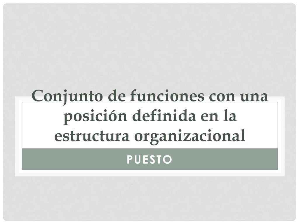 Conjunto de funciones con una posición definida en la estructura organizacional