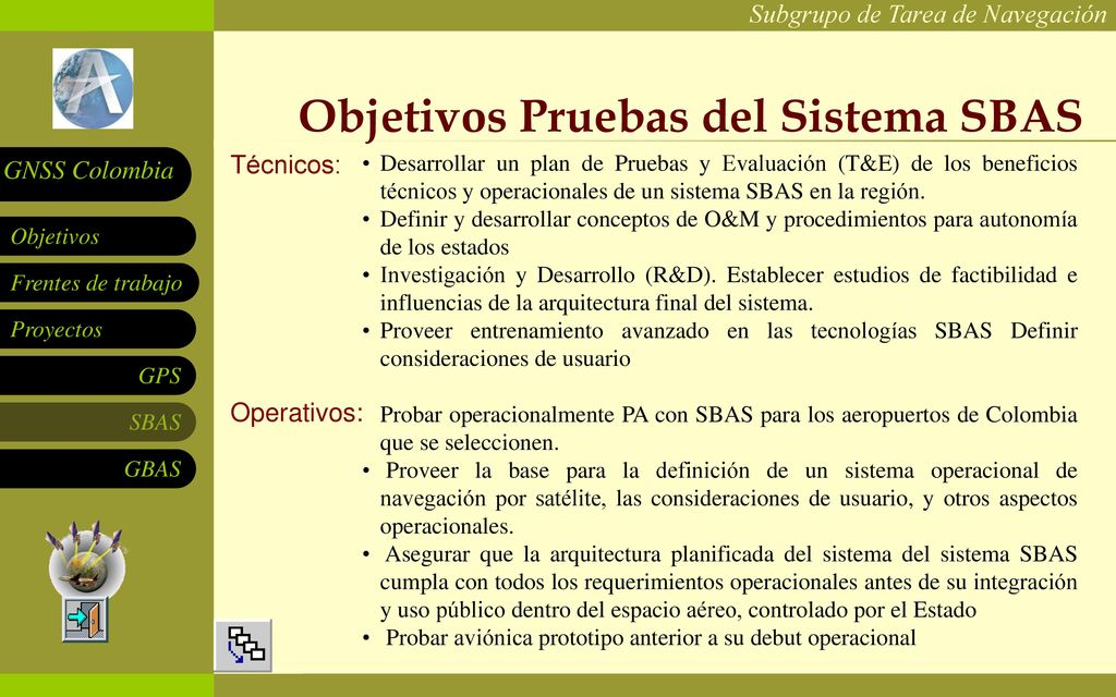 Fases SBAS Pruebas del Sistema SBAS Plataforma de pruebas CSTB (WAAS)