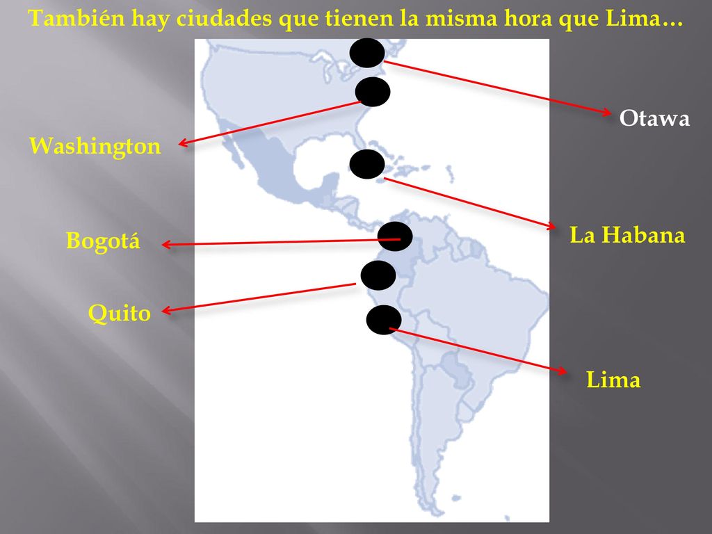 También hay ciudades que tienen la misma hora que Lima…