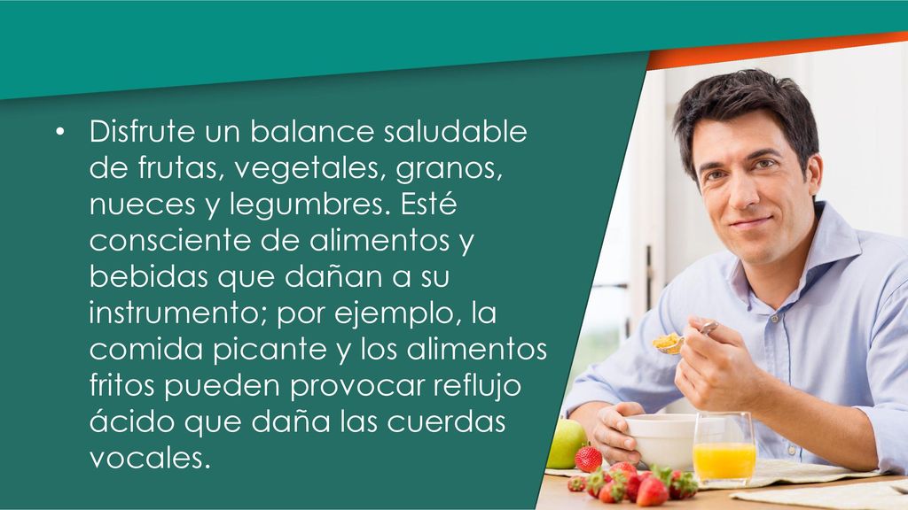 Disfrute un balance saludable de frutas, vegetales, granos, nueces y legumbres.