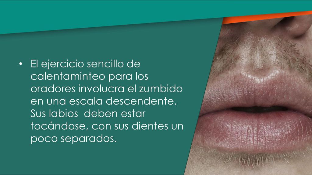 El ejercicio sencillo de calentaminteo para los oradores involucra el zumbido en una escala descendente.