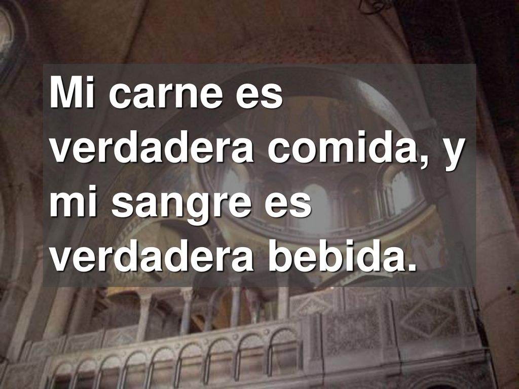 Mi carne es verdadera comida, y mi sangre es verdadera bebida.