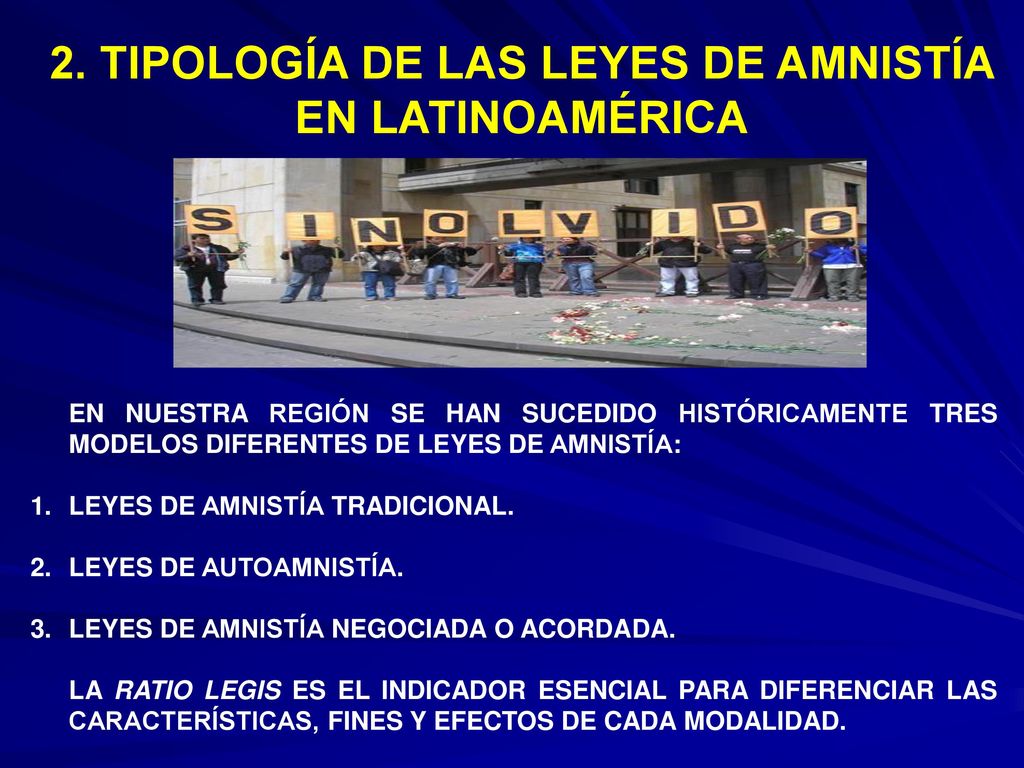 2. TIPOLOGÍA DE LAS LEYES DE AMNISTÍA