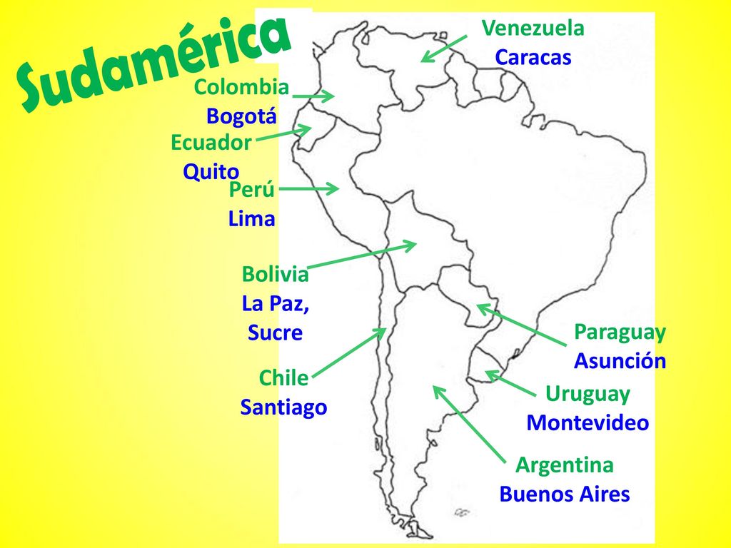 Sudamérica Venezuela Caracas Colombia Bogotá Ecuador Quito Perú Lima