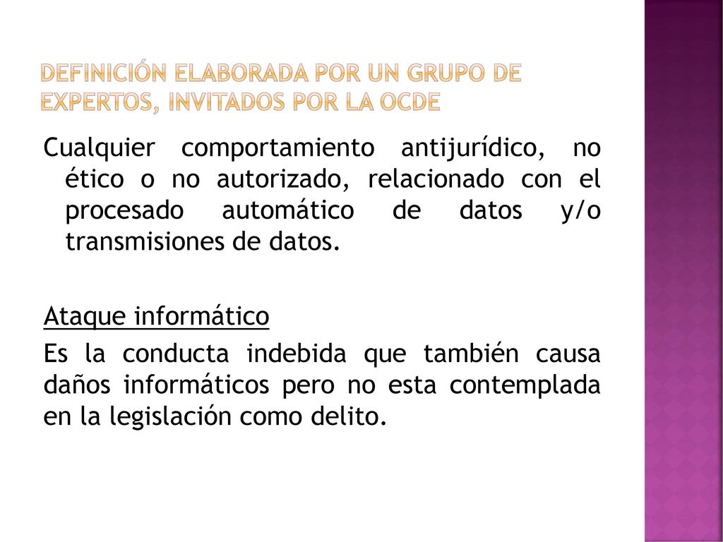 definición elaborada por un grupo de expertos, invitados por la OCDE