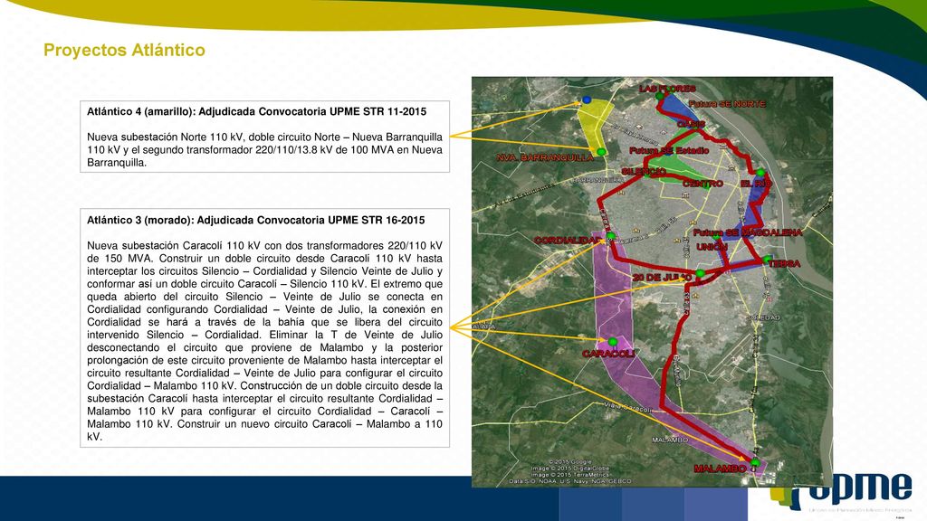 Proyectos Atlántico Atlántico 4 (amarillo): Adjudicada Convocatoria UPME STR