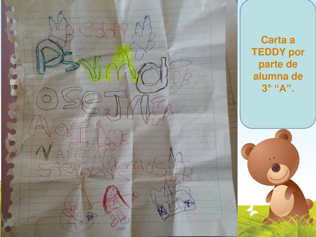 Carta a TEDDY por parte de alumna de 3° A .