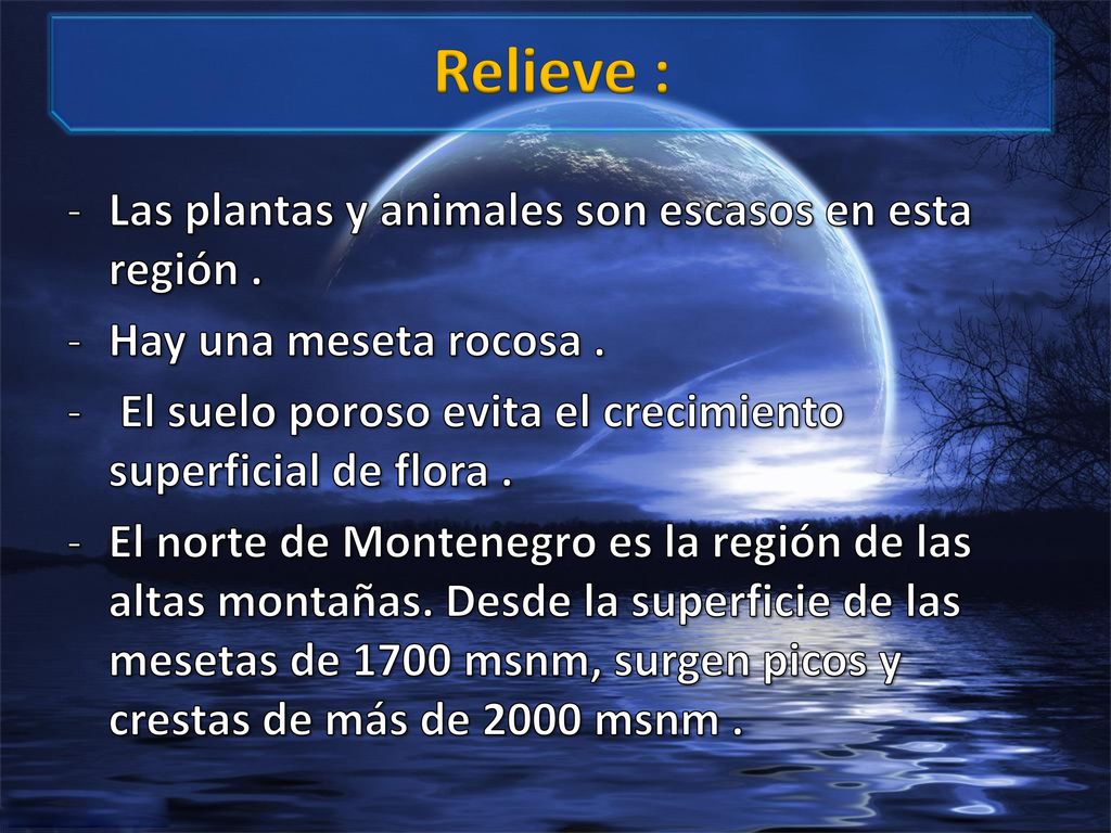 Relieve : Las plantas y animales son escasos en esta región .