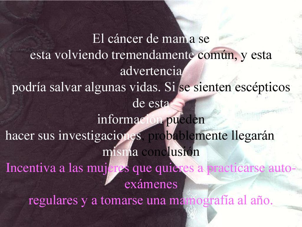 El cáncer de mama se esta volviendo tremendamente común, y esta advertencia podría salvar algunas vidas.