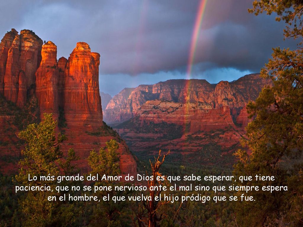 Lo más grande del Amor de Dios es que sabe esperar, que tiene paciencia, que no se pone nervioso ante el mal sino que siempre espera en el hombre, el que vuelva el hijo pródigo que se fue.