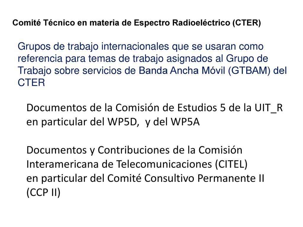 Documentos de la Comisión de Estudios 5 de la UIT_R