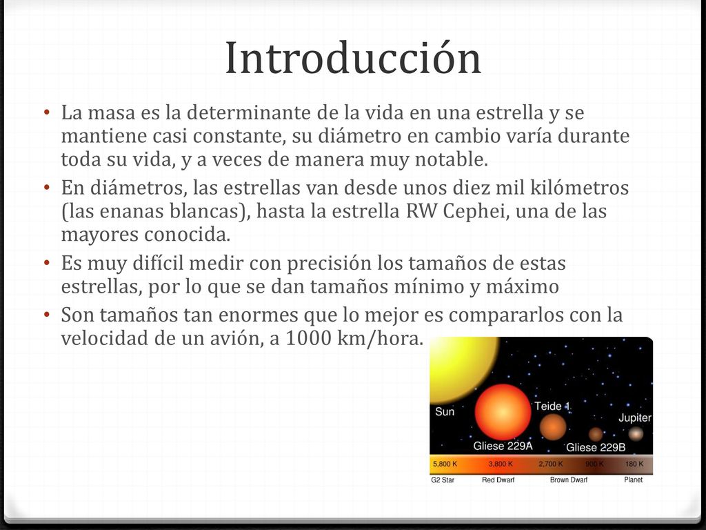 El tamaño de las estrellas - ppt descargar