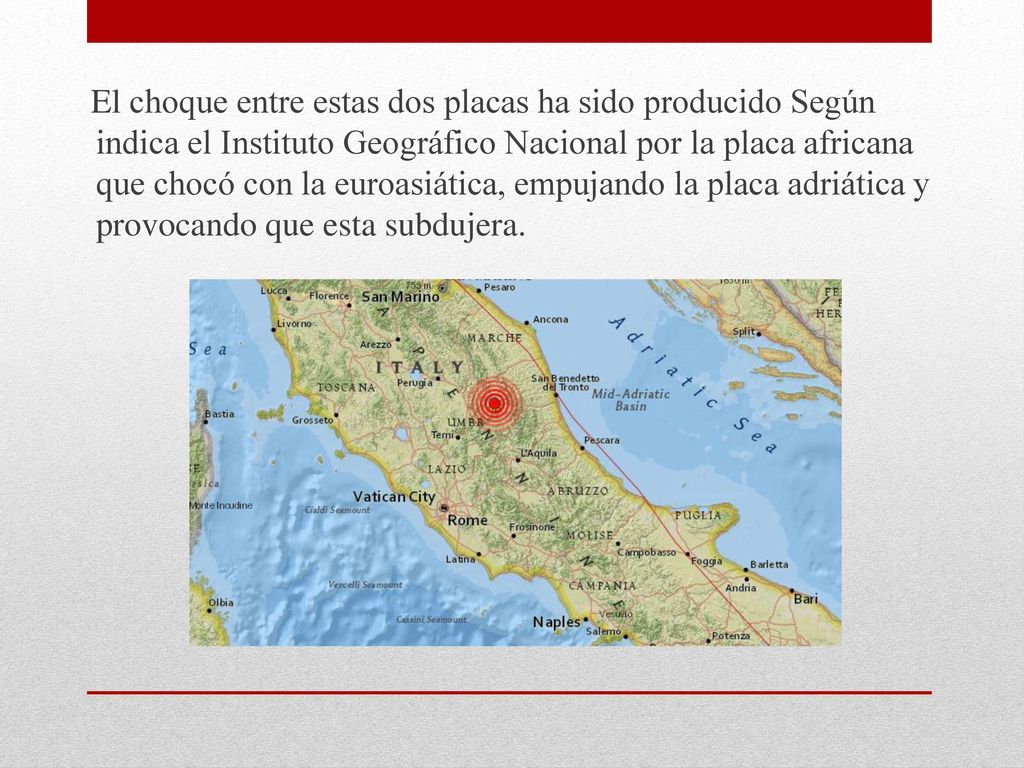 El choque entre estas dos placas ha sido producido Según indica el Instituto Geográfico Nacional por la placa africana que chocó con la euroasiática, empujando la placa adriática y provocando que esta subdujera.