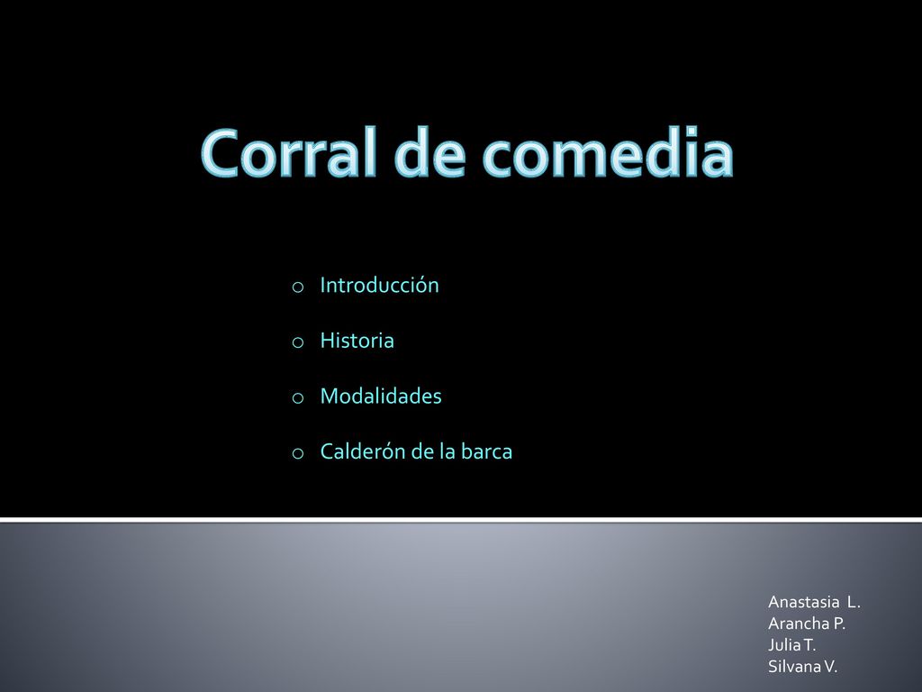 Corral de comedia Introducción Historia Modalidades