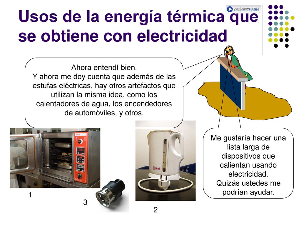 Usos de la energía térmica que se obtiene con electricidad